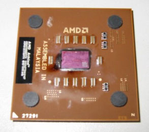 Durch Hitze zerstörte Athlon-CPU